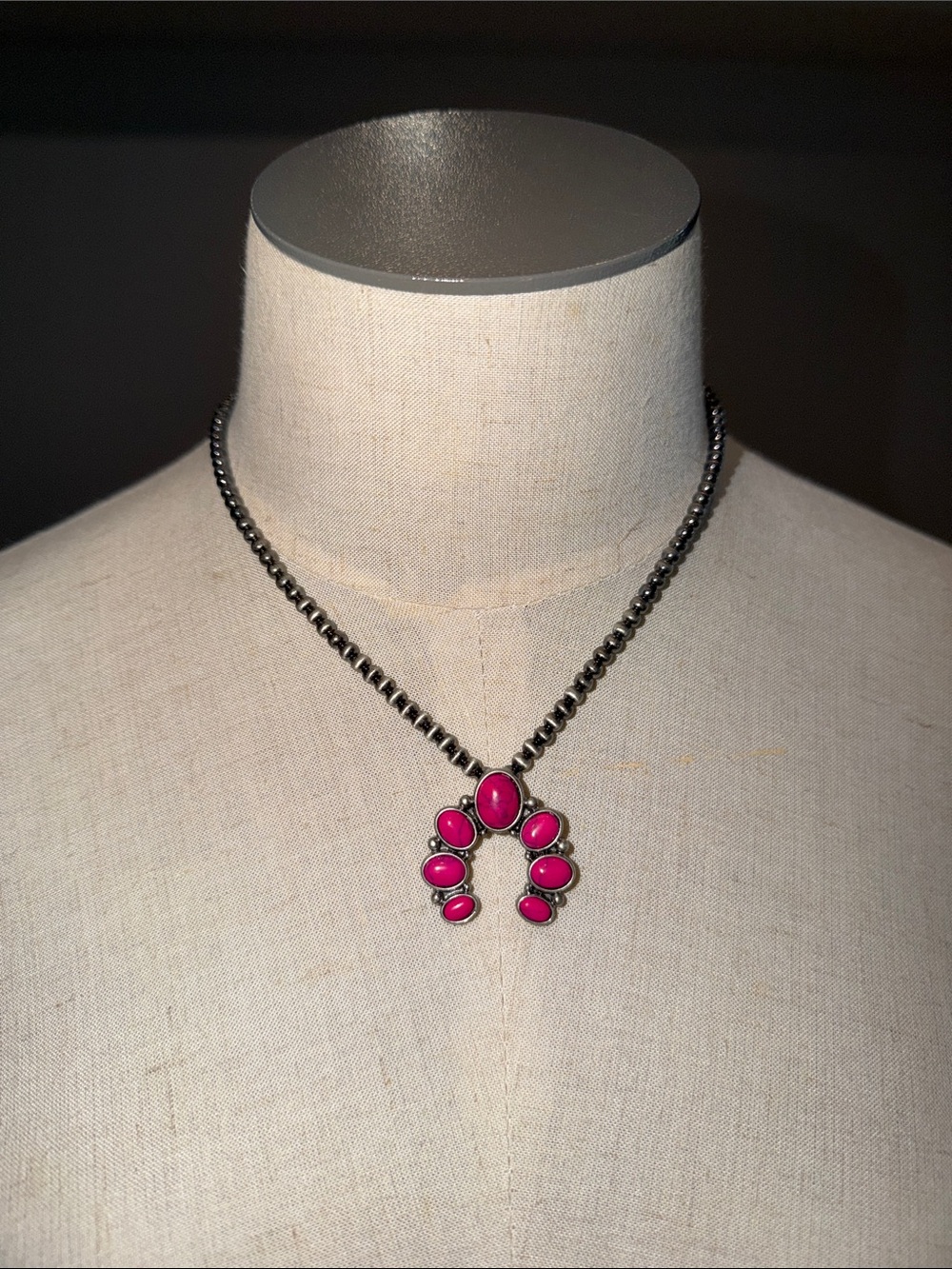 Pink Stone Pendant Necklace - Brand